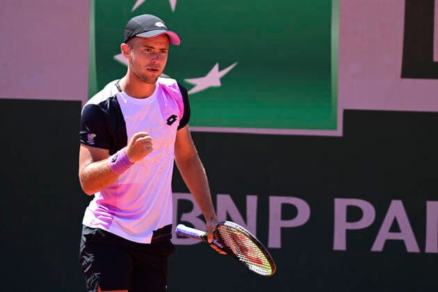 Enzo Couacaud (Fra) TENNIS : Internationaux de France Roland Garros 2021 - Paris - 30 05 2021 JBAutissier Panoramic 