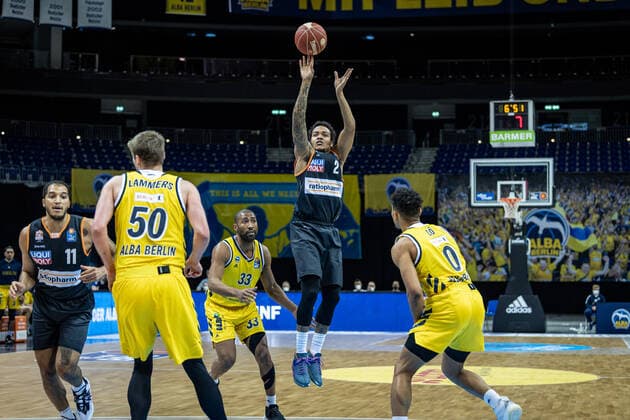 Basketball Berlin 30 05 2021 1 Bundesliga easyCredit BBL Season 2020 2021 Playoffs Semifinals Game 1 Alba Berlin ratiopharm Ulm Troy Caupain Ulm, No 23