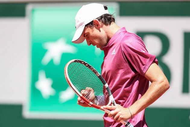 TENNIS - ATP, Tennis Herren French Open 2021 PARIS,FRANCE,30.MAY.20 - TENNIS - ATP World Tour, French Open, Roland Garros, Grand Slam. Image shows the rejoicing of Dominic Thiem (AUT).  GEPAxpictures xPatrickxSteiner