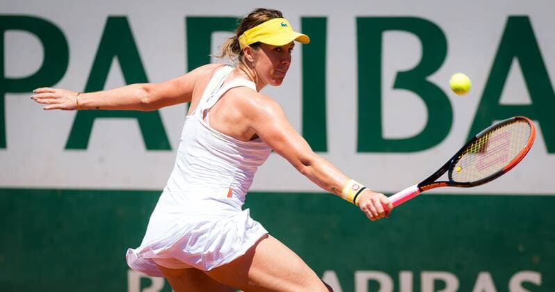 Mandatory Credit: Photo by Rob Prange Shutterstock (11977009ca) Anastasia Pavlyuchenkova of Russia in action during the first round of the 2021 Roland Garros Grand Slam Tournament French Open Tennis, Day One, Roland Garros, Paris, France - 30 May 2021 French Open Tennis, Day One, Roland Garros, Paris, France - 30 May 2021  Copyright: xRobxPrange Shutterstockx 11977009ca