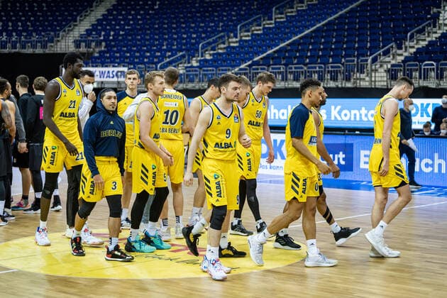 Basketball Berlin 30 05 2021 1 Bundesliga easyCredit BBL season 2020 2021 playoffs semifinals game 1 Alba Berlin ratiopharm Ulm downed Alba players