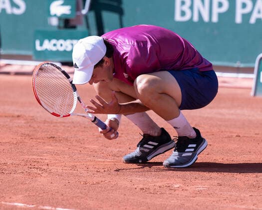 Dominic Thiem AUT reacts angry,annoyed,disappointed,disappointment,emotion Copyright: xJuergenxHasenkopfx