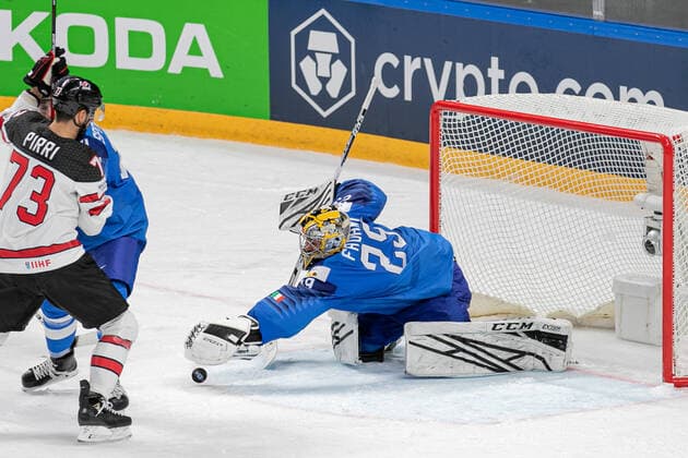 May 30, 2021, Riga, Latvia: Riga, Latvia, Arena Riga, May 30, 2021, Fadani (Italy)..Pirri (Canada) during World Championship, WM, Weltmeisterschaft 2021 - Italy vs Canada - Ice hockey, Eishockey Ice Hockey - World Championship 2021 - Italy vs Canada, riga, Latvia - ZUMAl164 20210530_zsa_l164_078 Copyright: xAndreaxRex