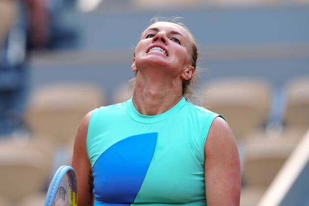 Mandatory Credit: Photo by Javier Garcia BPI Shutterstock (11977037mk) Svetlana Kuznetsova reacts during her first round match French Open Tennis, Day One, Roland Garros, Paris, France - 30 May 2021 French Open Tennis, Day One, Roland Garros, Paris, France - 30 May 2021  Copyright: xJavierxGarcia BPI Shutterstockx 11977037mk