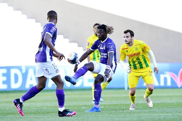 05 PEDRO CHIRIVELLA BURGOS (NAN) - 08 KOUADIO KONE (TOU) FOOTBALL : Nantes vs Toulouse - Barrage - Ligue 1 Uber Eats - 30 05 2021 FEP Panoramic 