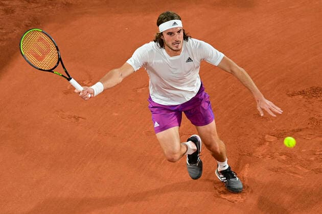 Stefanos Tsitsipas (Gre) TENNIS : Internationaux de France Roland Garros 2021 - Paris - 30 05 2021 JBAutissier Panoramic 