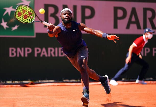 Mandatory Credit: Photo by Javier Garcia BPI Shutterstock (11977038o) Frances Tiafoe during his first round match French Open Tennis, Day Two, Roland Garros, Paris, France - 31 May 2021 French Open Tennis, Day Two, Roland Garros, Paris, France - 31 May 2021  Copyright: xJavierxGarcia BPI Shutterstockx 11977038o