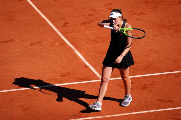Mandatory Credit: Photo by Javier Garcia BPI Shutterstock (11977038hm) Jelena Ostapenko during her first round match French Open Tennis, Day Two, Roland Garros, Paris, France - 31 May 2021 French Open Tennis, Day Two, Roland Garros, Paris, France - 31 May 2021  Copyright: xJavierxGarcia BPI Shutterstockx 11977038hm