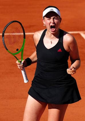 Mandatory Credit: Photo by Javier Garcia BPI Shutterstock (11977038ir) Jelena Ostapenko during her first round match French Open Tennis, Day Two, Roland Garros, Paris, France - 31 May 2021 French Open Tennis, Day Two, Roland Garros, Paris, France - 31 May 2021  Copyright: xJavierxGarcia BPI Shutterstockx 11977038ir