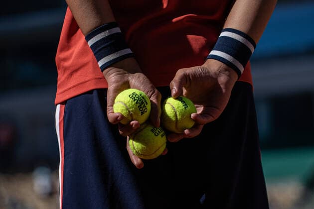 A ball boy during the match between Roger FEDERER of Switzerland and Denis Istomin of Uzbekistan on the first round of the French Open tennis tournament at Roland Garros in Paris, France, 31 May 2021. Roland Garros 2021 will run from 30 May to 13 June 2021.  Copyright: xAurelienxMorissardx
