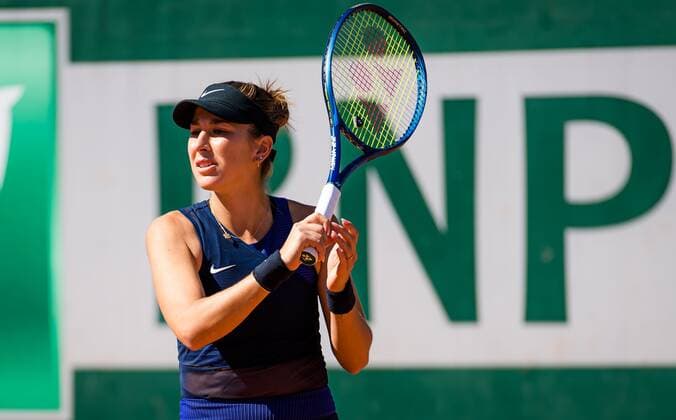 Mandatory Credit: Photo by Rob Prange Shutterstock (11977019cg) Belinda Bencic of Switzerland in action during the first round of the 2021 Roland Garros Grand Slam Tournament French Open Tennis, Day Two, Roland Garros, Paris, France - 31 May 2021 French Open Tennis, Day Two, Roland Garros, Paris, France - 31 May 2021  Copyright: xRobxPrange Shutterstockx 11977019cg