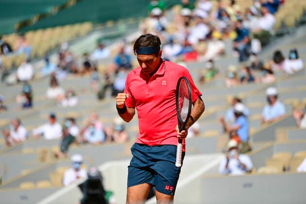 Roger Federer (Sui) TENNIS : Internationaux de France Roland Garros 2021 - Paris - 31 05 2021 JBAutissier Panoramic 
