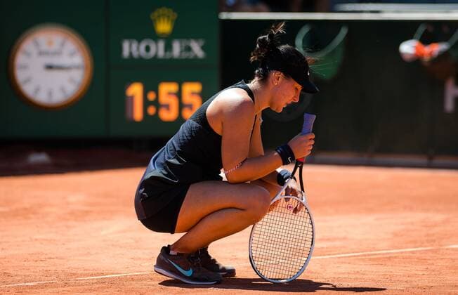 Mandatory Credit: Photo by Rob Prange Shutterstock (11977019dx) Bianca Andreescu of Canada in action during the first round of the 2021 Roland Garros Grand Slam Tournament French Open Tennis, Day Two, Roland Garros, Paris, France - 31 May 2021 French Open Tennis, Day Two, Roland Garros, Paris, France - 31 May 2021  Copyright: xRobxPrange Shutterstockx 11977019dx