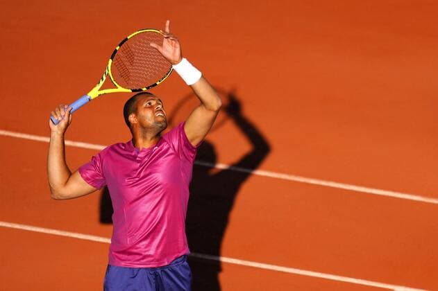 Mandatory Credit: Photo by Javier Garcia BPI Shutterstock (11977038lg) Jo-Wilfried Tsonga during his first round match French Open Tennis, Day Two, Roland Garros, Paris, France - 31 May 2021 French Open Tennis, Day Two, Roland Garros, Paris, France - 31 May 2021  Copyright: xJavierxGarcia BPI Shutterstockx 11977038lg