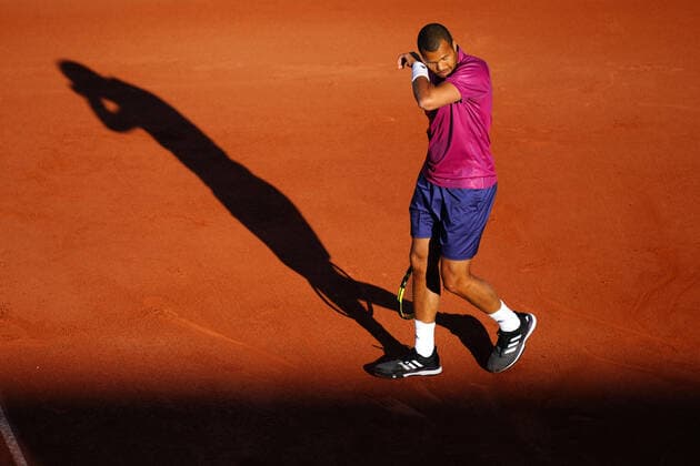Mandatory Credit: Photo by Javier Garcia BPI Shutterstock (11977038mb) Jo-Wilfried Tsonga during his first round match French Open Tennis, Day Two, Roland Garros, Paris, France - 31 May 2021 French Open Tennis, Day Two, Roland Garros, Paris, France - 31 May 2021  Copyright: xJavierxGarcia BPI Shutterstockx 11977038mb