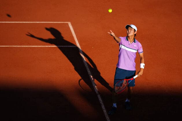 Mandatory Credit: Photo by Javier Garcia BPI Shutterstock (11977038mt) Yoshihito Nishioka during his first round match French Open Tennis, Day Two, Roland Garros, Paris, France - 31 May 2021 French Open Tennis, Day Two, Roland Garros, Paris, France - 31 May 2021  Copyright: xJavierxGarcia BPI Shutterstockx 11977038mt
