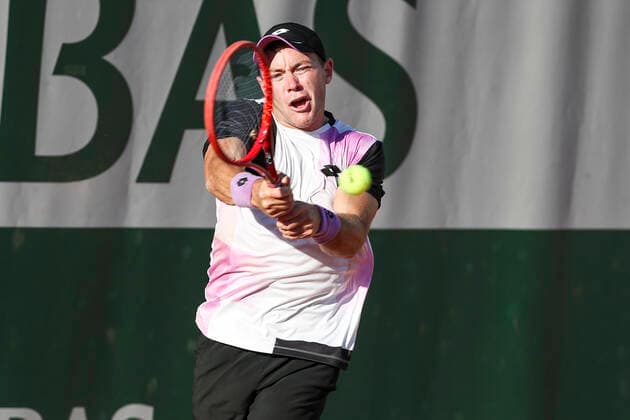 TENNIS - French Open 2021 PARIS,FRANCE,31.MAY.21 - TENNIS - ATP, Tennis Herren World Tour, French Open, Roland Garros, Grand Slam. Image shows the rejoicing of Dominik Koepfer (GER).  GEPAxpictures xPatrickxSteiner