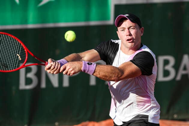 TENNIS - French Open 2021 PARIS,FRANCE,31.MAY.21 - TENNIS - ATP, Tennis Herren World Tour, French Open, Roland Garros, Grand Slam. Image shows the rejoicing of Dominik Koepfer (GER).  GEPAxpictures xPatrickxSteiner