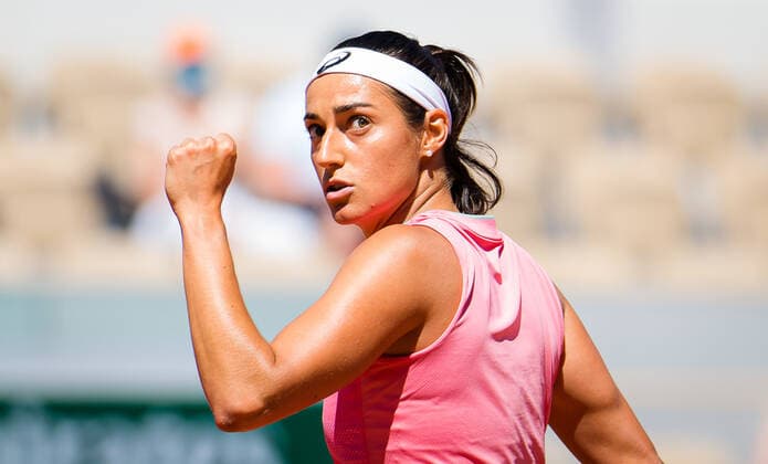 May 31, 2021: Caroline Garcia of France in action during the first round of the 2021 Roland Garros Grand Slam Tournament against Laura Siegemund of Germany - ZUMAa181 20210531_zaa_a181_118 Copyright: xRobxPrangex