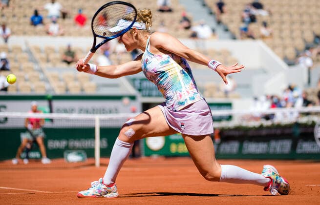 May 31, 2021: Laura Siegemund of Germany in action during the first round of the 2021 Roland Garros Grand Slam Tournament against Caroline Garcia of France - ZUMAa181 20210531_zaa_a181_119 Copyright: xRobxPrangex