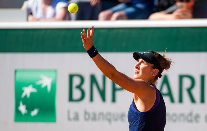 May 31, 2021: Belinda Bencic of Switzerland in action during the first round of the 2021 Roland Garros Grand Slam Tournament against Nadia Podoroska of Argentina - ZUMAa181 20210531_zaa_a181_141 Copyright: xRobxPrangex