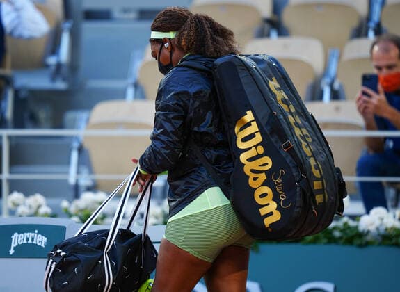 Mandatory Credit: Photo by Javier Garcia BPI Shutterstock (11977038nc) Serena Williams ahead of her first round match French Open Tennis, Day Two, Roland Garros, Paris, France - 31 May 2021 French Open Tennis, Day Two, Roland Garros, Paris, France - 31 May 2021  Copyright: xJavierxGarcia BPI Shutterstockx 11977038nc