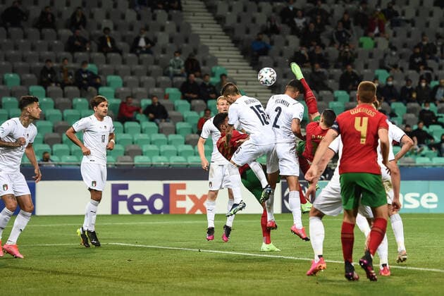 Fußball, U21 EM Viertelfinale, Portugal - Italien Db Lubiana (Slovenia) 31 05 2021 - Europeo Under 21 Slovenia-Ungheria 2021 Portogallo-Italia foto Daniele Buffa Image nella foto: gol Dany Mota Carvalho 