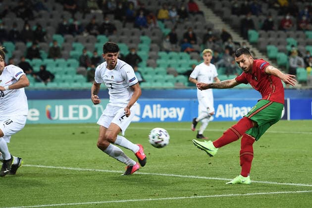 Fußball, U21 EM Viertelfinale, Portugal - Italien Db Lubiana (Slovenia) 31 05 2021 - Europeo Under 21 Slovenia-Ungheria 2021 Portogallo-Italia foto Daniele Buffa Image nella foto: gol Dany Mota Carvalho 