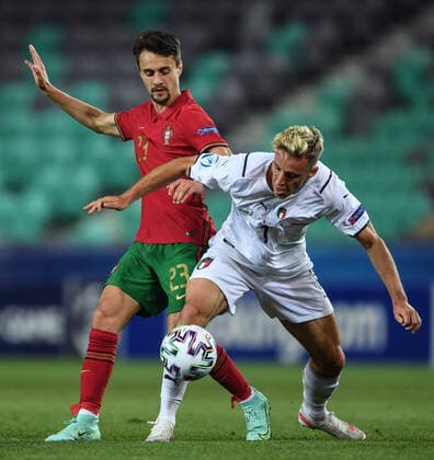 Fußball, U21 EM Viertelfinale, Portugal - Italien Db Lubiana (Slovenia) 31 05 2021 - Europeo Under 21 Slovenia-Ungheria 2021 Portogallo-Italia foto Daniele Buffa Image nella foto: Davide Trattesi-Fabio Vieira 