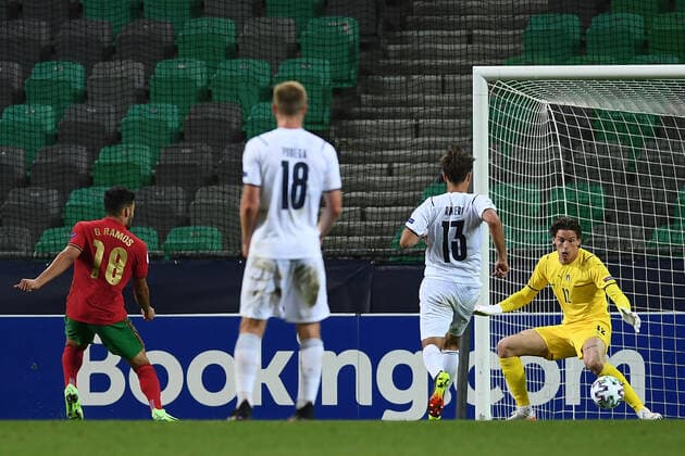 Fußball, U21 EM Viertelfinale, Portugal - Italien Db Lubiana (Slovenia) 31 05 2021 - Europeo Under 21 Slovenia-Ungheria 2021 Portogallo-Italia foto Daniele Buffa Image nella foto: gol Goncalo Ramos 