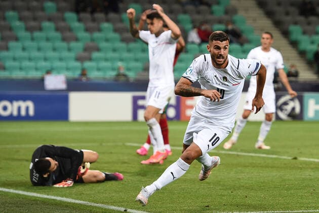 Db Lubiana (Slovenia) 31 05 2021 - Europeo Under 21 Slovenia-Ungheria 2021 Portogallo-Italia foto Daniele Buffa Image nella foto: esultanza gol Patrick Cutrone 