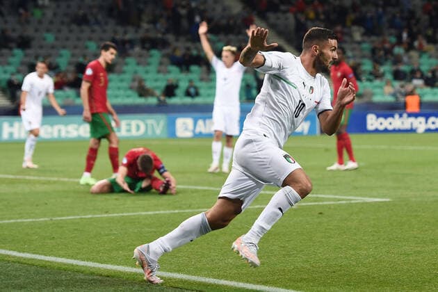 Db Lubiana (Slovenia) 31 05 2021 - Europeo Under 21 Slovenia-Ungheria 2021 Portogallo-Italia foto Daniele Buffa Image nella foto: esultanza gol Patrick Cutrone 