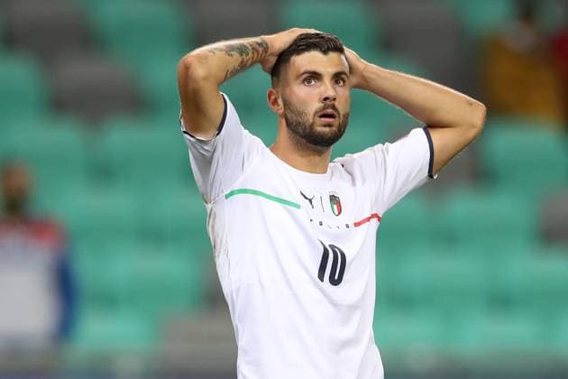Ljubljana, Slovenia, 31st May 2021. Patrick Cutrone of Italy reacts during the UEFA U21, U 21 Championships 2021 match at Stadion Stoczicw, Ljubljana. Picture credit should read: Jonathan Moscrop Sportimage EDITORIAL USE ONLY. No use with unauthorised audio, video, data, fixture lists, club league logos or live services. Online in-match use limited to 120 images, no video emulation. No use in betting, games or single club league player publications. SPI-1070-0056