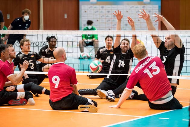 WORLD ParaVolley Mens Final Qualifier Tokyo 2020 Paralympic Games Germany Canada 01 06 2021 Torben Schiewe Germany, 14 , Stefan Haehnlein Germany, 5 WORLD ParaVolley Mens Final Qualifier Tokyo 2020 Paralympic Games Germany Canada Duisburg Sportschule Wedau Copyright: xBEAUTIFULxSPORTS Wunderlx