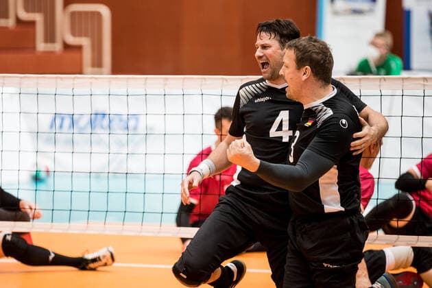 WORLD ParaVolley Mens Final Qualifier Tokyo 2020 Paralympic Games Germany Canada 01 06 2021 Heiko Wiesenthal Germany, 4 , Martin Vogel Germany, 8 cheer WORLD ParaVolley Mens Final Qualifier Tokyo 2020 Paralympic Games Germany Canada Duisburg Sportschule Wedau Copyright: xBEAUTIFULxSPORTS Wunderlx