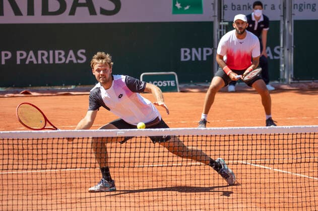 Kevin Krawietz Horia Tecau with cap , Mens Doubles Tennis French Open 2021 Grand Slam Roland Garros Paris France 1 June 2021 Copyright: xJuergenxHasenkopfx