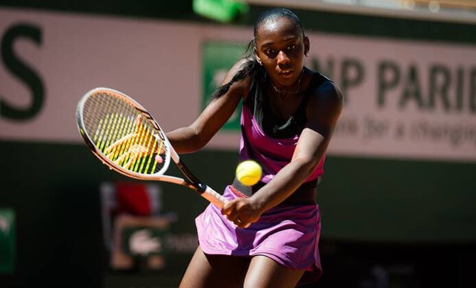 Mandatory Credit: Photo by Rob Prange Shutterstock (11988196al) Oceane Babel of France in action during the first round at the 2021 Roland Garros Grand Slam Tournament French Open Tennis, Day Three, Roland Garros, Paris, France - 01 Jun 2021 French Open Tennis, Day Three, Roland Garros, Paris, France - 01 Jun 2021  Copyright: xRobxPrange Shutterstockx 11988196al