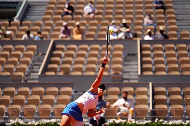 Mandatory Credit: Photo by Javier Garcia BPI Shutterstock (11988207ba) Ashleigh Barty during her first round match French Open Tennis, Day Three, Roland Garros, Paris, France - 01 Jun 2021 French Open Tennis, Day Three, Roland Garros, Paris, France - 01 Jun 2021  Copyright: xJavierxGarcia BPI Shutterstockx 11988207ba