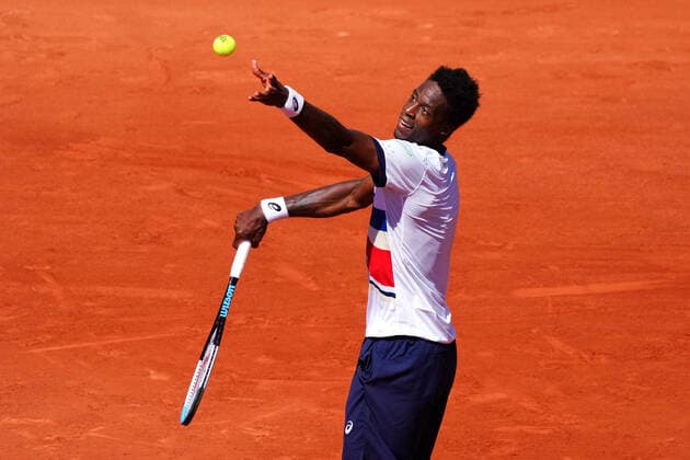 Mandatory Credit: Photo by Javier Garcia BPI Shutterstock (11988207cq) Gael Monfils during his first round match French Open Tennis, Day Three, Roland Garros, Paris, France - 01 Jun 2021 French Open Tennis, Day Three, Roland Garros, Paris, France - 01 Jun 2021  Copyright: xJavierxGarcia BPI Shutterstockx 11988207cq