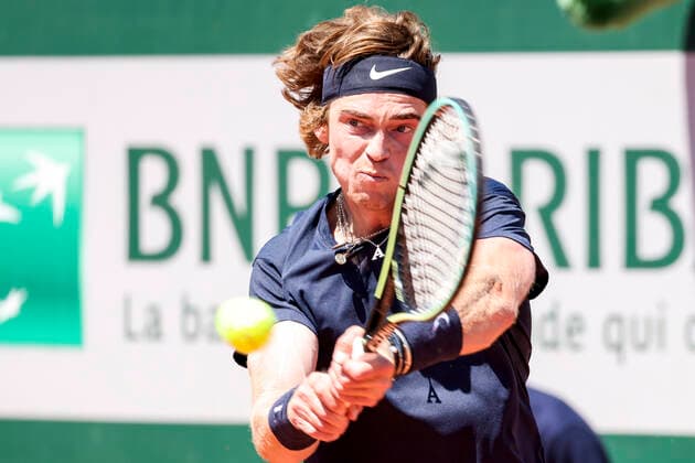 TENNIS - French Open 2021 PARIS,FRANCE,01.June.21 - TENNIS - ATP, Tennis Herren World Tour, French Open, Roland Garros, Grand Slam. Image shows Andrey Rublev (RUS).  GEPAxpictures xPatrickxSteiner
