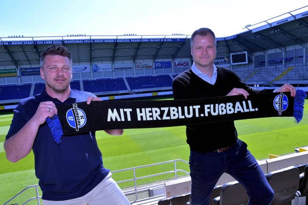 31 05 2021 pmk NE138289 Football Men 2 Bundesliga Season 2021 2022 Benteler Arena Paderborn Press Conference SC Paderborn 07 Introduction of new coach Lukas KWASNIOK Coach Paderborn Fabian WOHLGEMUTH Managing Director Sports