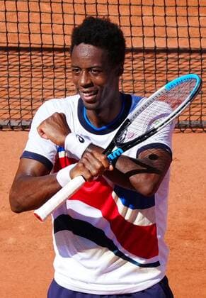 Mandatory Credit: Photo by Javier Garcia BPI Shutterstock (11988207du) Gael Monfils celebrates victory in his first round match French Open Tennis, Day Three, Roland Garros, Paris, France - 01 Jun 2021 French Open Tennis, Day Three, Roland Garros, Paris, France - 01 Jun 2021  Copyright: xJavierxGarcia BPI Shutterstockx 11988207du