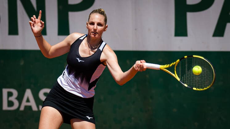 June 1, 2021: Kristyna Pliskova of the Czech Republic in action during the first round at the 2021 Roland Garros Grand Slam Tournament against Barbora Krejcikova of the Czech Republic - ZUMAa181 20210601_zaa_a181_100 Copyright: xRobxPrangex