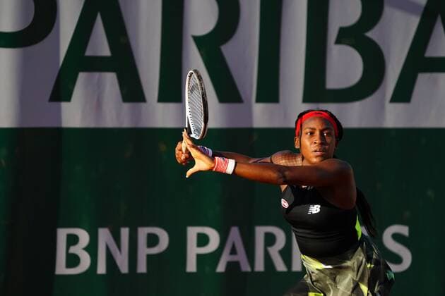Mandatory Credit: Photo by Javier Garcia BPI Shutterstock (11988207mi) Coco Gauff during her first round match French Open Tennis, Day Three, Roland Garros, Paris, France - 01 Jun 2021 French Open Tennis, Day Three, Roland Garros, Paris, France - 01 Jun 2021  Copyright: xJavierxGarcia BPI Shutterstockx 11988207mi