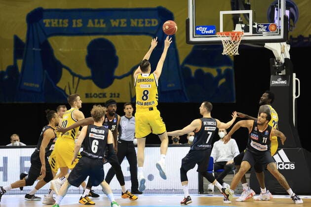 DEU, GER, easyCredit BBL, ALBA vs ratiopharm Ulm, 2 game, 01 06 2021, Mercedes Benz Arena, Berlin, DEU, GER, easyCredit BBL, ALBA vs ratiopharm Ulm, 2 game, in picture Marcus Eriksson ALBA Berlin 8 nordphotoxGmbHx xEngler nph00076