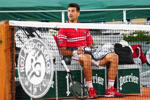 Mandatory Credit: Photo by Javier Garcia BPI Shutterstock (11988207pi) Novak Djokovic during his first round match French Open Tennis, Day Three, Roland Garros, Paris, France - 01 Jun 2021 French Open Tennis, Day Three, Roland Garros, Paris, France - 01 Jun 2021  Copyright: xJavierxGarcia BPI Shutterstockx 11988207pi