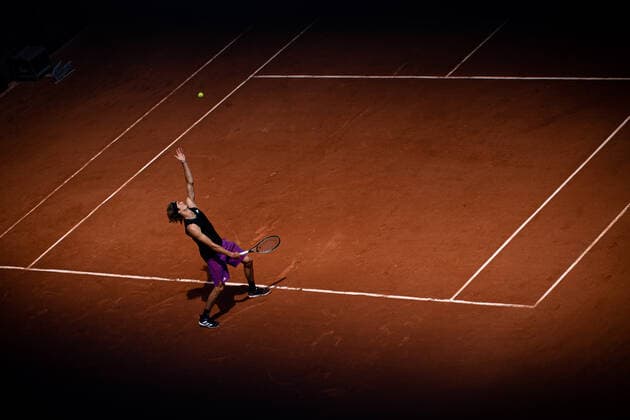 Alexander ZVEREV of Germany serves against Roman SAFIULLIN of Russia on the second round of the French Open tennis tournament at Roland Garros in Paris, France, 2 June 2021. Roland Garros 2021 will run from 30 May to 13 June 2021.  Copyright: xAurelienxMorissardx