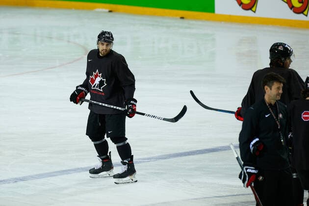 02 06 2021, Riga, Olympic Sports Centre, Team Canada practice 2021 IIHF Ice Hockey World Championship , 38 Mario Ferraro Canada at practice Riga Riga Latvia  Copyright: xJustPictures.ch JarixPestelaccix