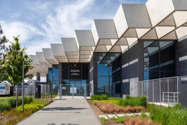 Reportage on Euro2020 The adidas Campus with its modern and award-winning architecture The DFB has taken up residence in the adidas refectory, in front of which is one of the risky official match balls of Euro 2020 Herzogenaurach Bavaria Germany