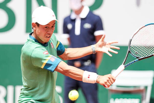 TENNIS - French Open 2021 PARIS,FRANCE,02.June.21 - TENNIS - ATP, Tennis Herren World Tour, French Open, Roland Garros, Grand Slam. Image shows Kei Nishikori (JPN).  GEPAxpictures xPatrickxSteiner